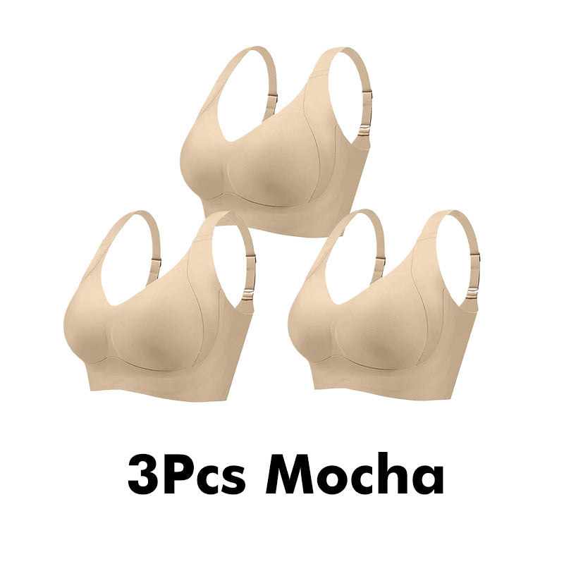 Seniorsbra®Enhanced W Support Adjustment Comfort Bra -Mocha (3 Pack)