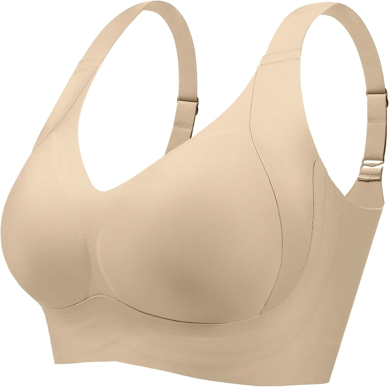Seniorsbra®Enhanced W Support Adjustment Comfort Bra -Grey+Pink+Black+Mocha (4 Pack)