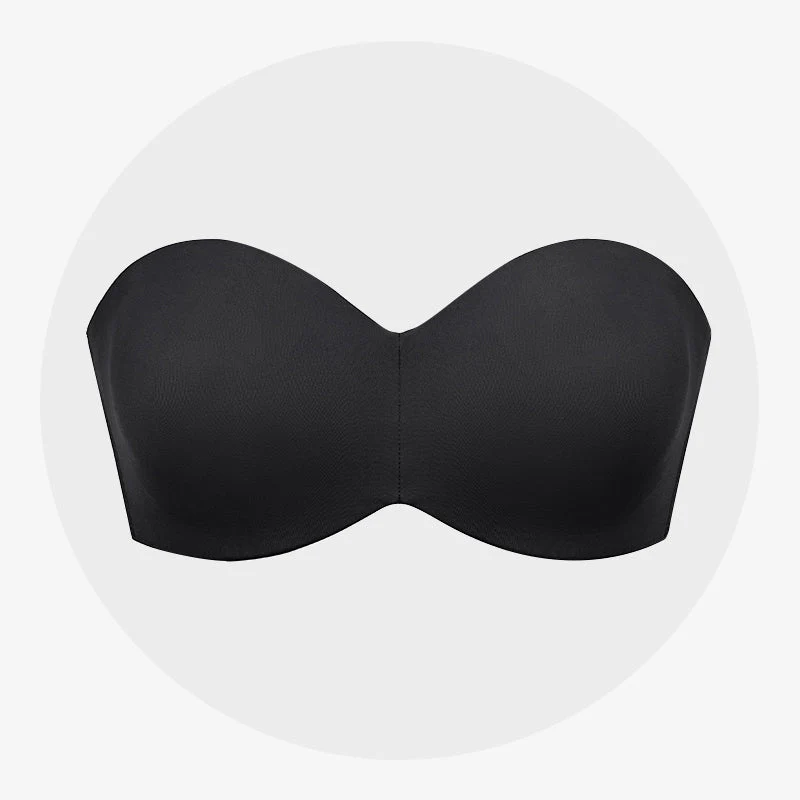 Full Support Non-Slip Convertible Bandeau Bra-Black