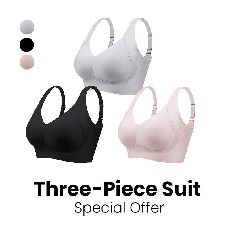 Seniorsbra®Enhanced W Support Adjustment Comfort Bra -Grey+Pink+Black (3 Pack)