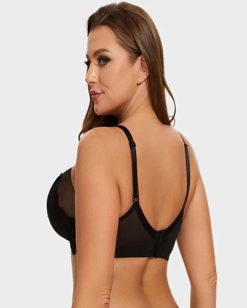 Full Coverage Lace Minimizer Bra - Mermaid Black+Black(2 PACK)