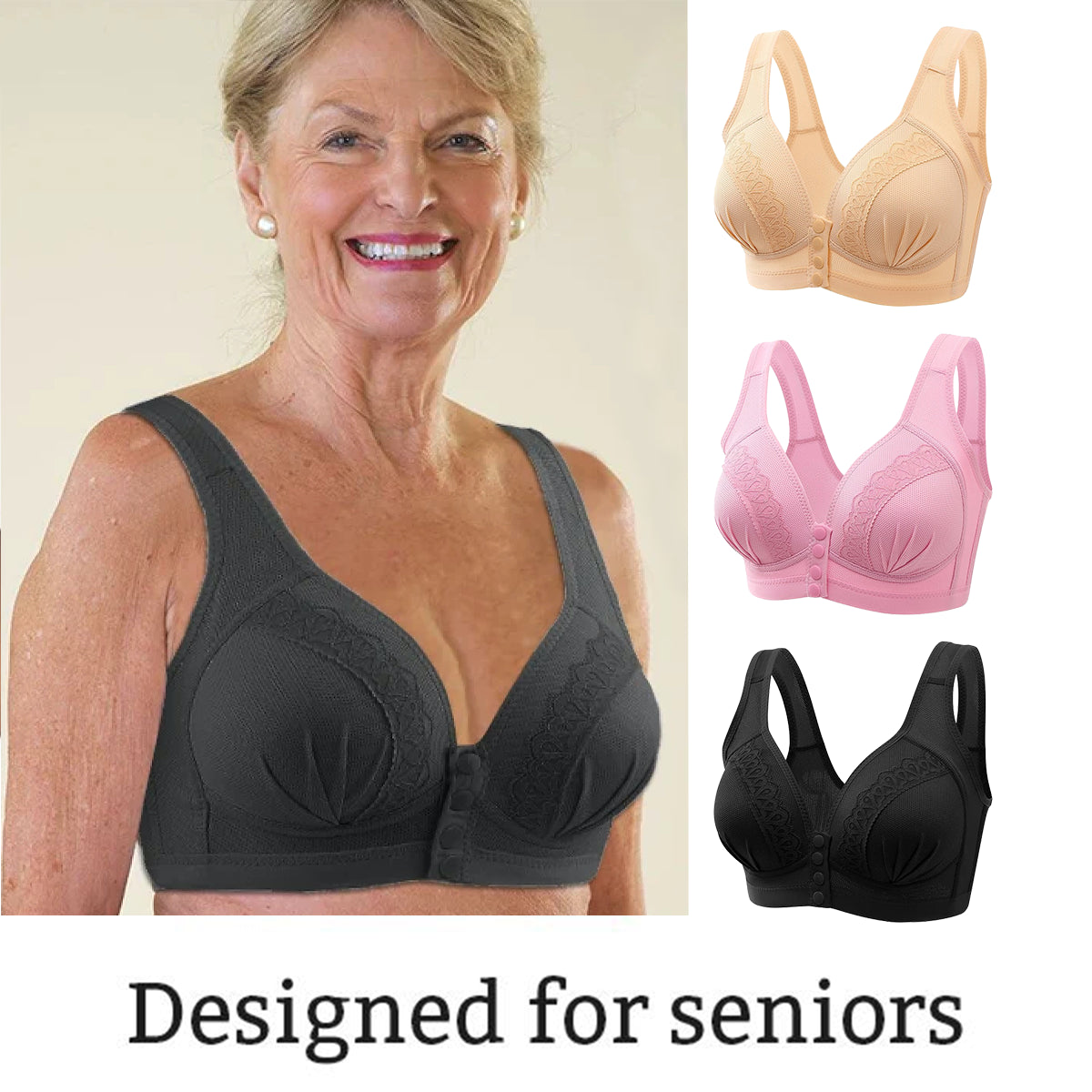 SENIORSBRA®2023 Front Button Breathable Skin-Friendly Cotton Bra(BUY 1 GET 2 FREE)