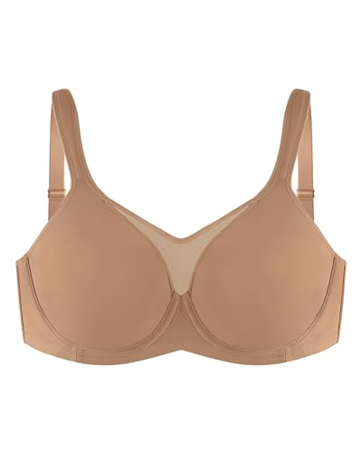 Plus Size Cooling Full Coverage Minimizer Bra -Rich Mocha