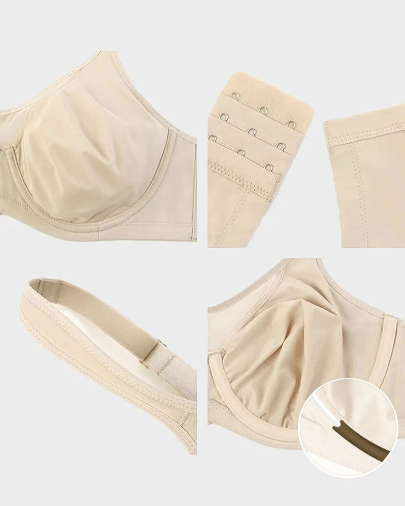 Plus Size Cooling Full Coverage Minimizer Bra -Skin+Black+Red (3 Pack)