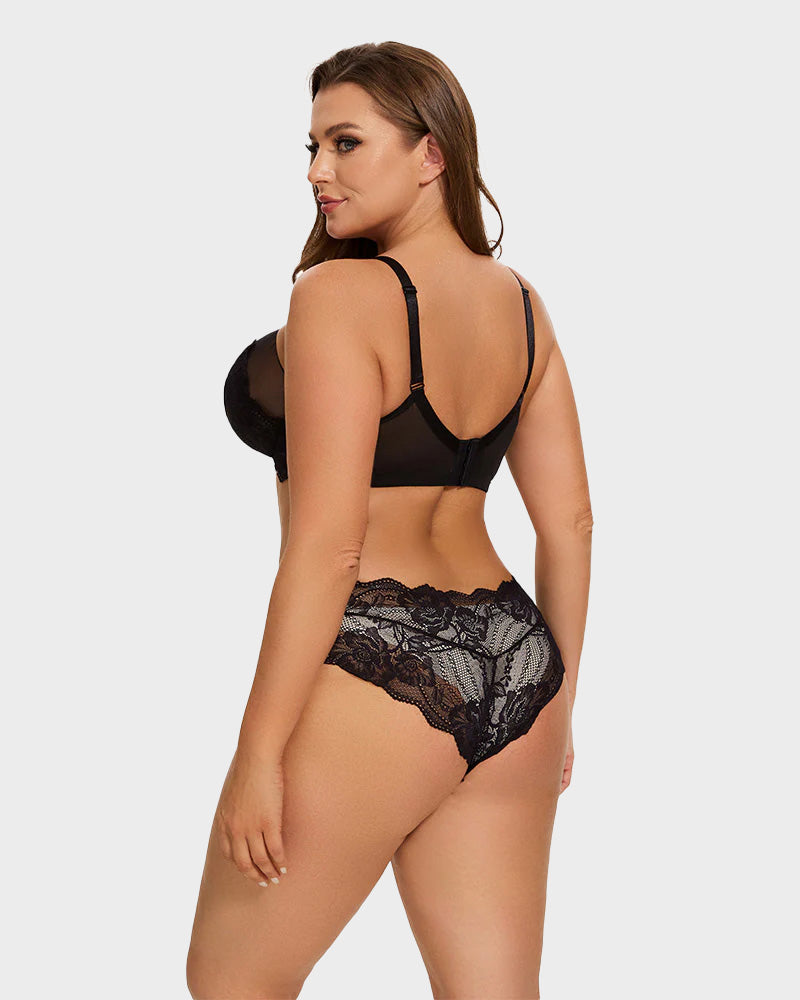 Full Coverage Lace Black Minimizer Bra