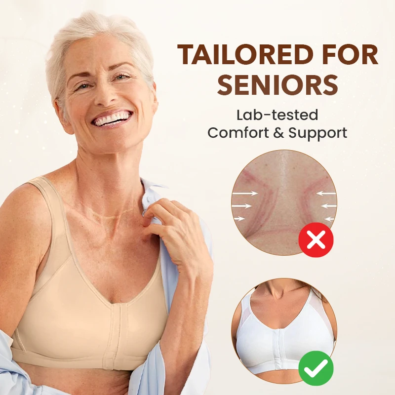 SENIORSBRA®Women&#39;s 18-Hour Front Closure Wireless Back Support Posture Full Coverage Bra(BUY ONE GET TWO FREE)