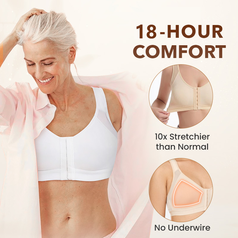 SENIORSBRA®Women&#39;s 18-Hour Front Closure Wireless Back Support Posture Full Coverage Bra(BUY ONE GET TWO FREE)