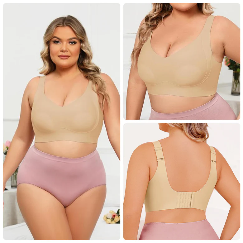 Seniorsbra®Enhanced W Support Adjustment Comfort Bra -Grey+Pink+Black+Mocha (4 Pack)