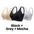 Seniorsbra®Enhanced W Support Adjustment Comfort Bra -Black+Grey+Mocha (3 Pack)