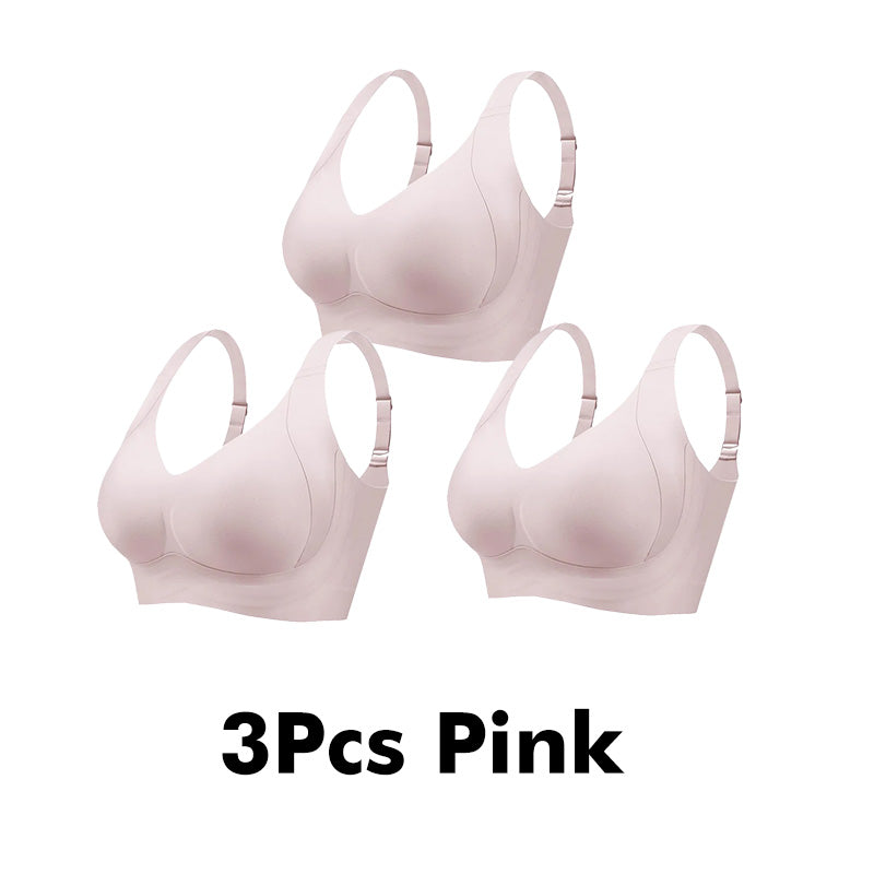 Seniorsbra®Enhanced W Support Adjustment Comfort Bra -Pink (3 Pack)