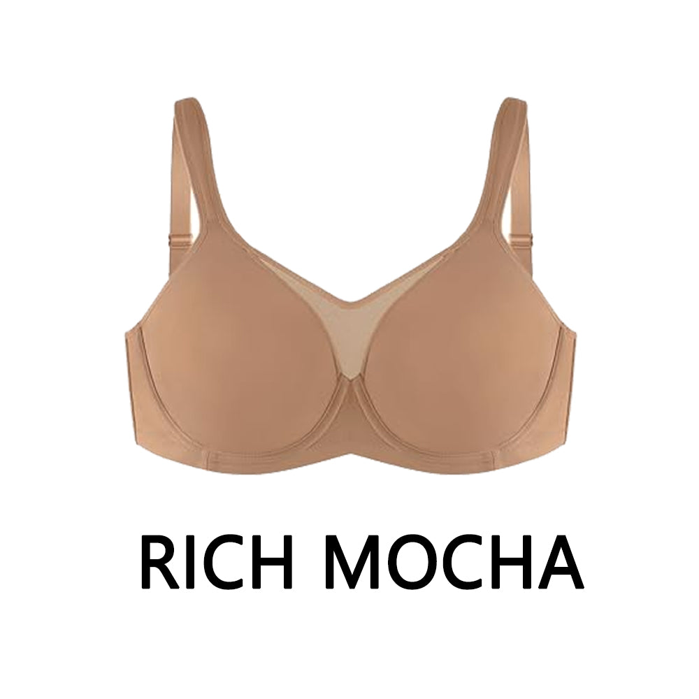 Plus Size Cooling Full Coverage Minimizer Bra -Rich Mocha