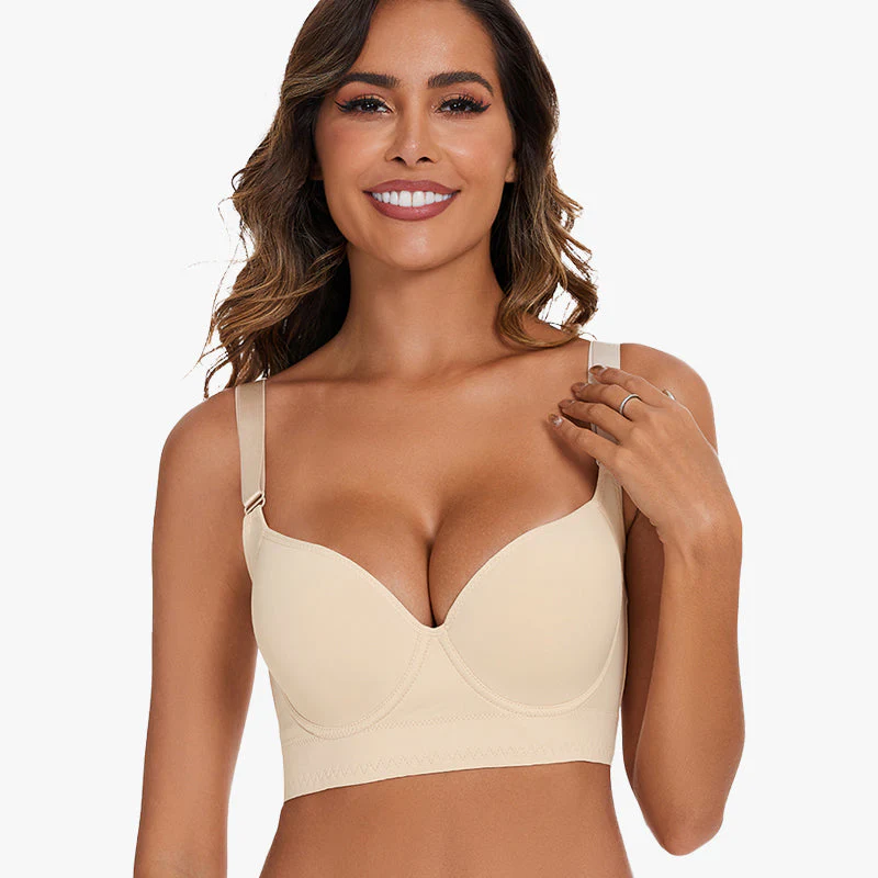 Push-Up Back Smoothing Bra - Beige(2 PACK）