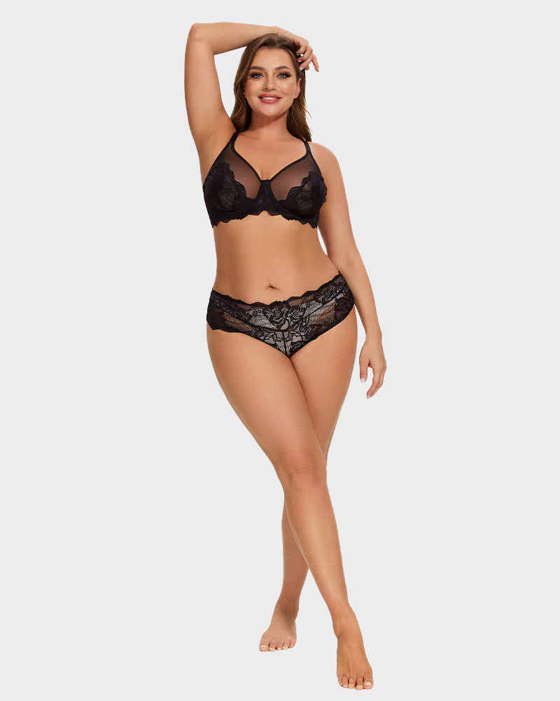 Full Coverage Lace Black Minimizer Bra