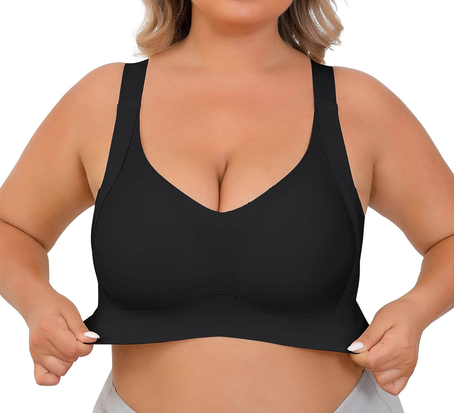 Seniorsbra®Enhanced W Support Adjustment Comfort Bra -Grey+Pink+Black (3 Pack)