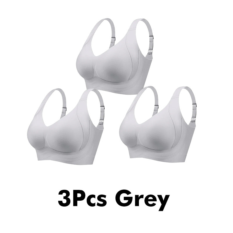 Seniorsbra®Enhanced W Support Adjustment Comfort Bra -Grey (3 Pack)