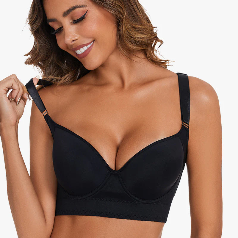 Push-Up Back Smoothing Bra-Black