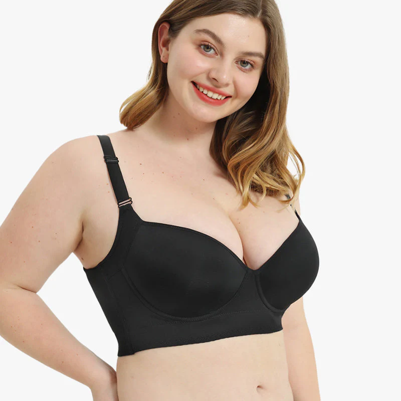 Push-Up Back Smoothing Bra-Black