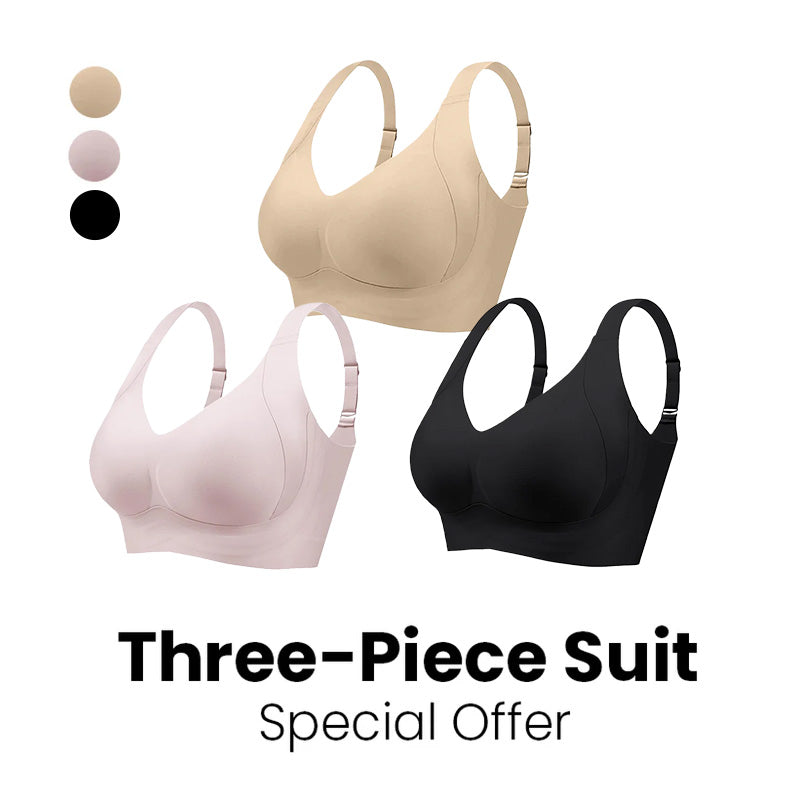 Seniorsbra®Enhanced W Support Adjustment Comfort Bra -Mocha+Black+Pink (3 Pack)