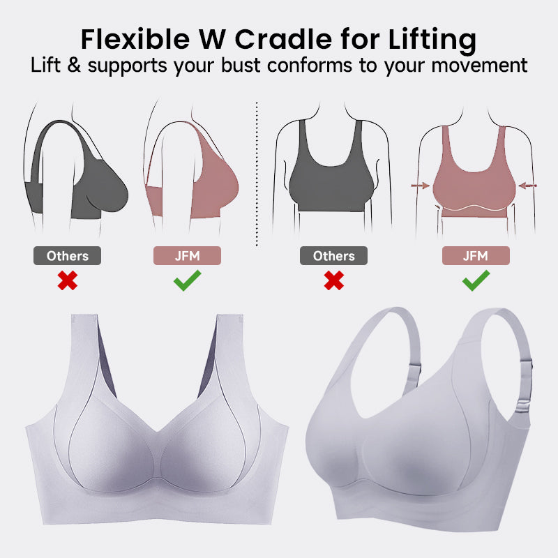 Seniorsbra®Enhanced W Support Adjustment Comfort Bra -Black+Grey+Mocha (3 Pack)