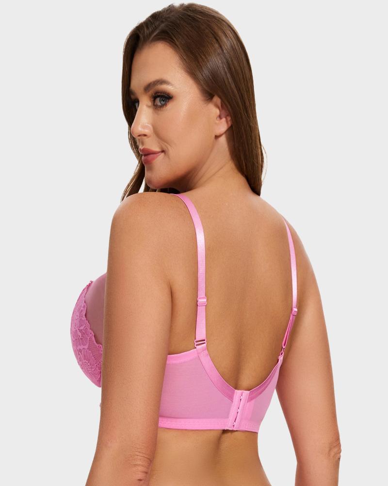 Full Coverage Lace Minimizer Bra - Mermaid Pink+Pink (2 PACK)