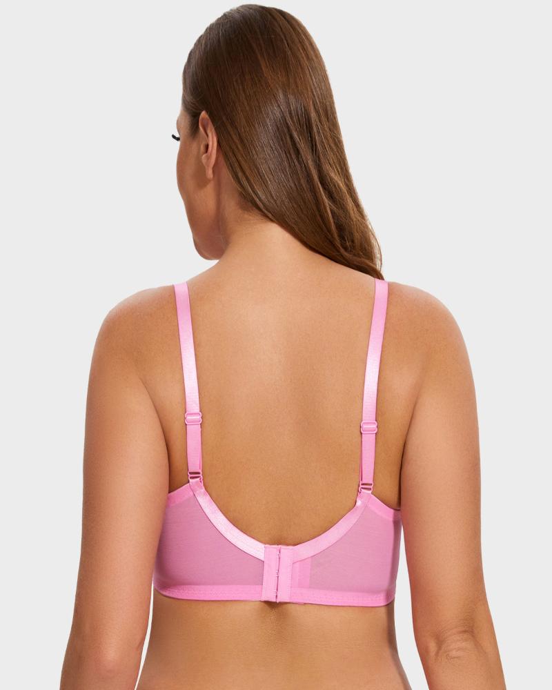 Full Coverage Lace Minimizer Bra - Mermaid Pink+Pink (2 PACK)