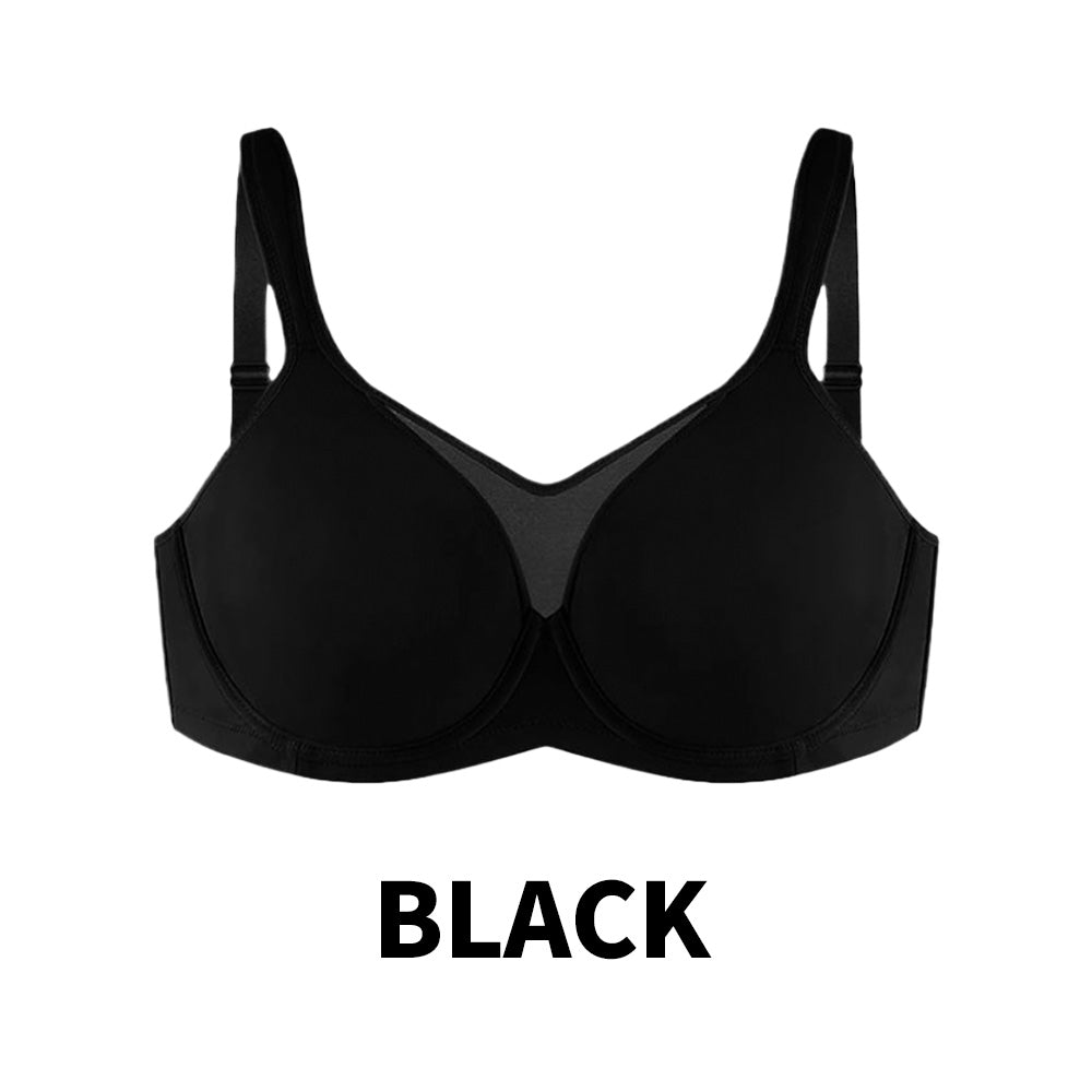 Plus Size Cooling Full Coverage Minimizer Bra -Black