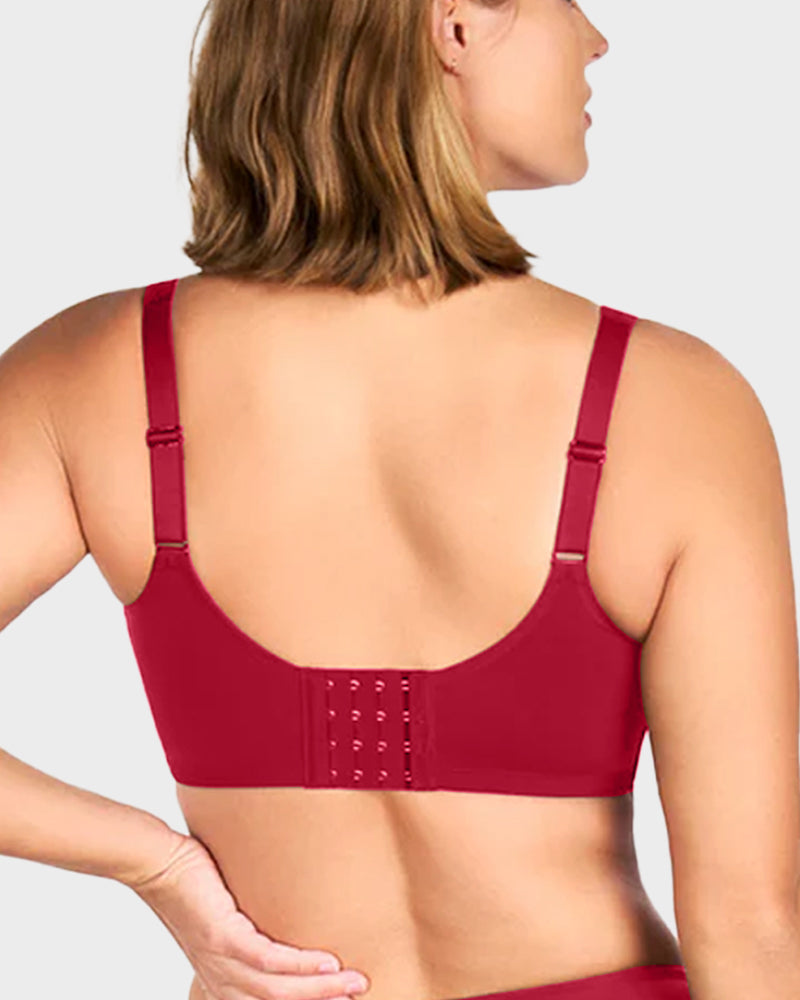 Plus Size Cooling Full Coverage Minimizer Bra -Skin+Black+Red (3 Pack)