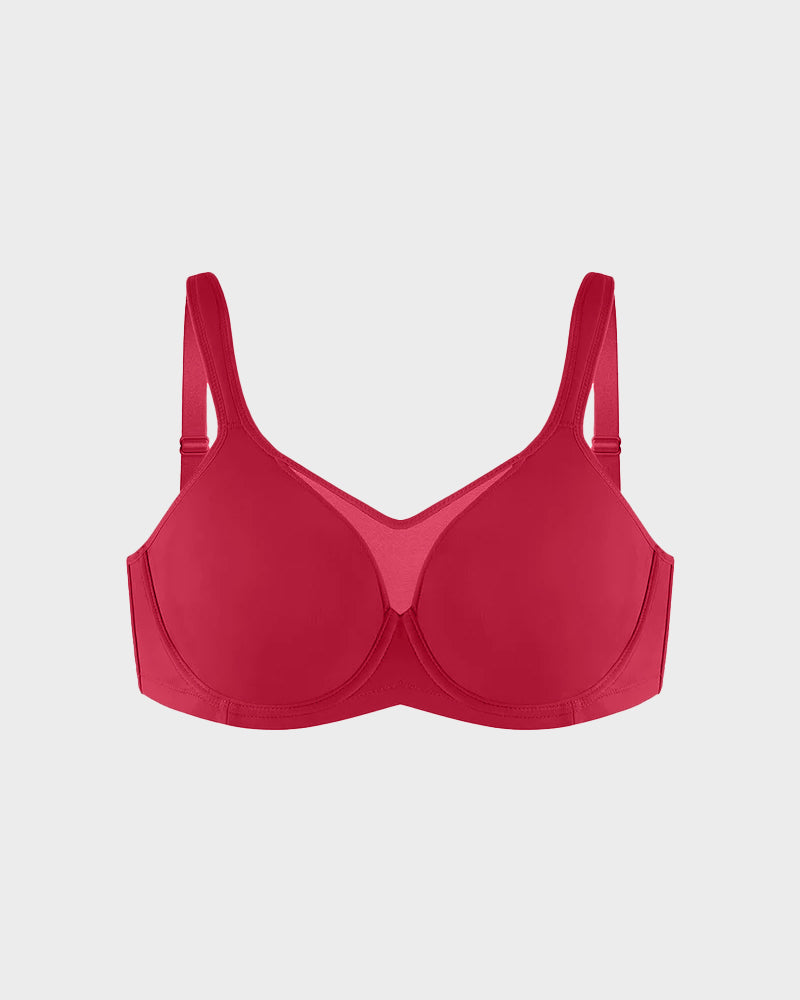 Plus Size Cooling Full Coverage Minimizer Bra -Skin+Black+Red (3 Pack)