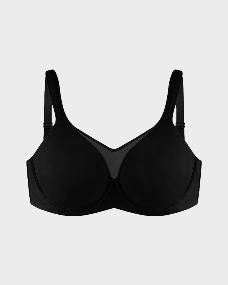 Plus Size Cooling Full Coverage Minimizer Bra -Skin+Black+Red (3 Pack)
