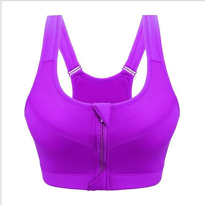 Sports Bra High Strength Shockproof Professional Running Fitness Bralette Yoga Front Buckle Zipped Underwear Women