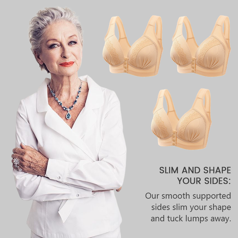 SENIORSBRA®2023 Front Button Breathable Skin-Friendly Cotton Bra-Skin