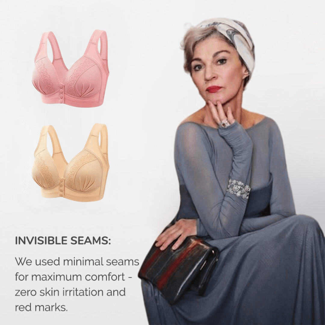 SENIORSBRA®2023 Front Button Breathable Skin-Friendly Cotton Bra-Skin