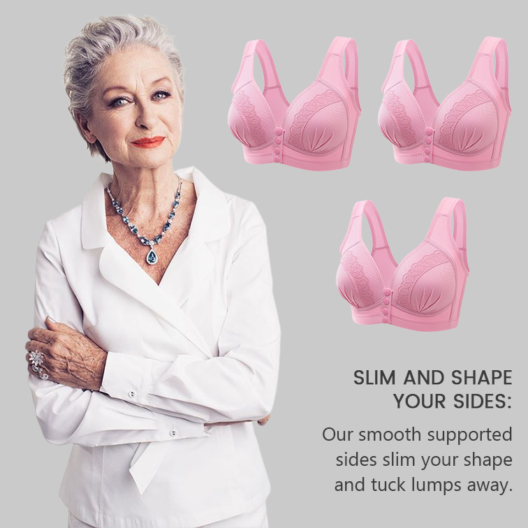 SENIORSBRA®2023 FRONT BUTTON BREATHABLE SKIN-FRIENDLY COTTON BRA-PINK