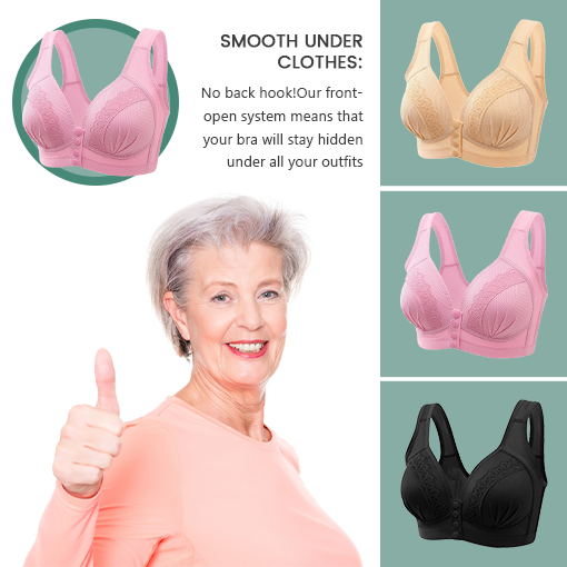 SENIORSBRA®2023 FRONT BUTTON BREATHABLE SKIN-FRIENDLY COTTON BRA-PINK