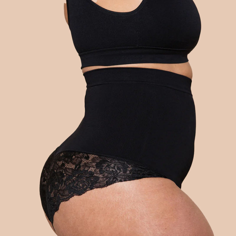 HIGH-WAISTED SHAPER LACE PANTY
