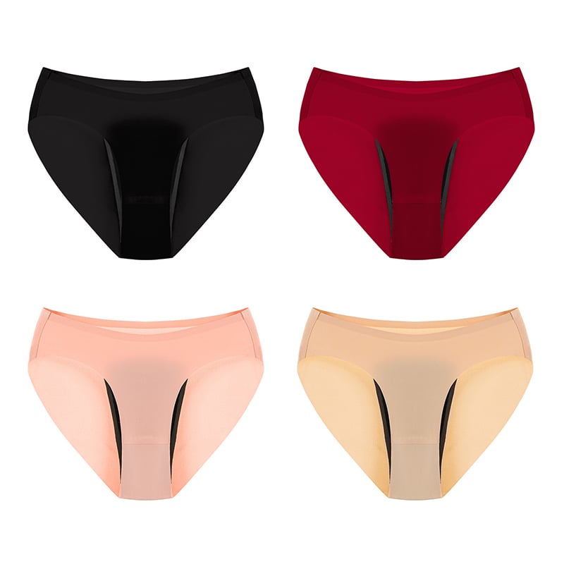 PAY 1 GET 3PACKS ❤️ Ice Silk Seamless One-piece 4-layer Leak-proof Physiological Panties