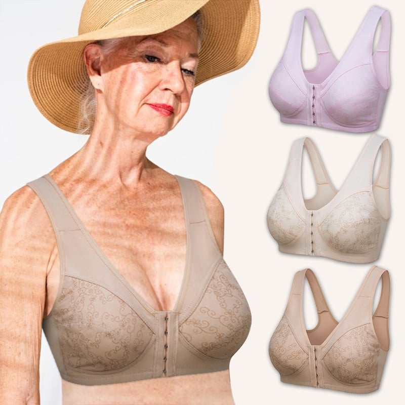 🔥Christmas Sale Buy 1 Get 2 Free Now🔥Design for Seniors Front Closure Cotton Bra