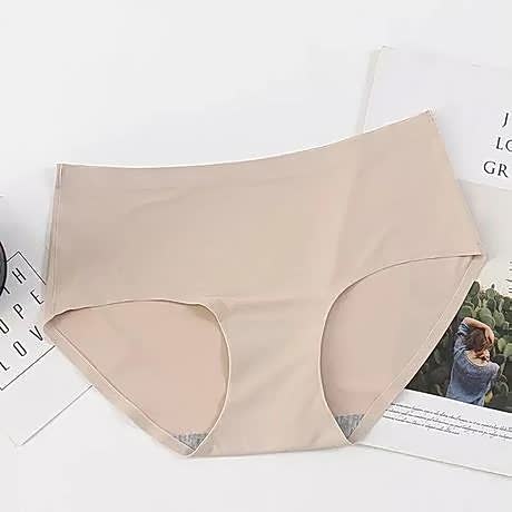 One-piece Ice Silk Without Trace Women&#39;s Large Mid-waist Sexy And Breathable Underwear