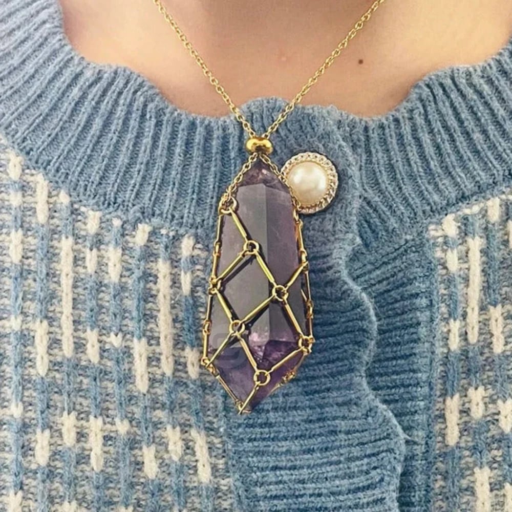 🎁2023 Crystal Stone Holder Necklace - Free (Crystal) Gift Included🎁