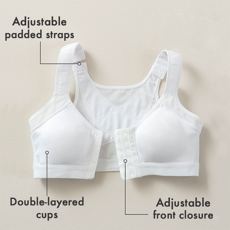 Back Support Posture Corrector Wireless Bra with Adjustable Front Closure