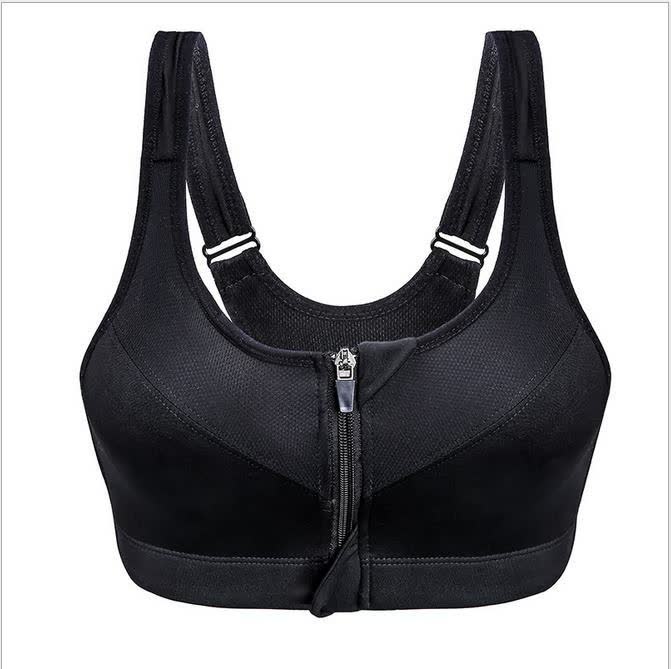 Sports Bra High Strength Shockproof Professional Running Fitness Bralette Yoga Front Buckle Zipped Underwear Women