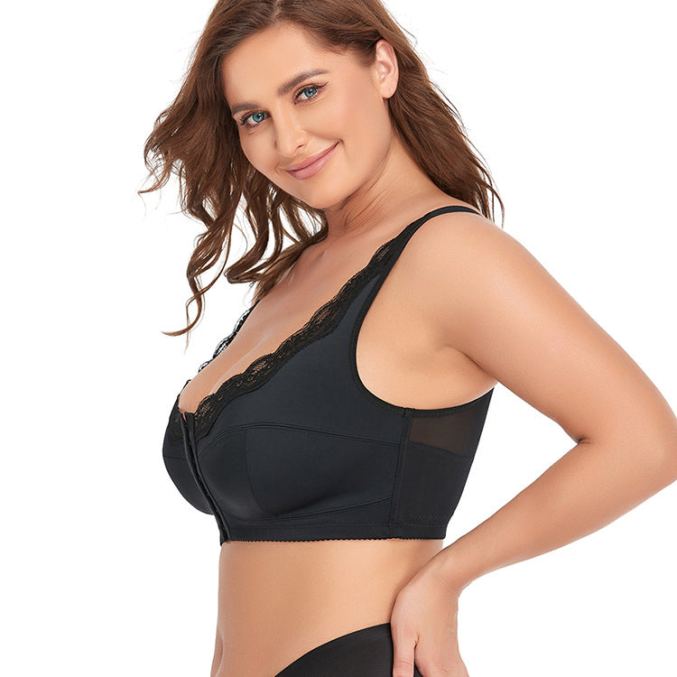 SENIORSBRA®FRONT CLOSURE WIRELESS POSTURE &amp; BACK SUPPORT MESH LACE PUSH-UP BRA（BUY 1 GET 1 FREE)
