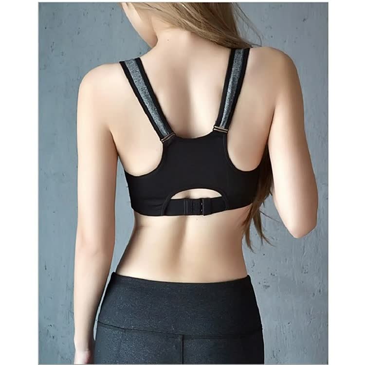Sports Bra High Strength Shockproof Professional Running Fitness Bralette Yoga Front Buckle Zipped Underwear Women