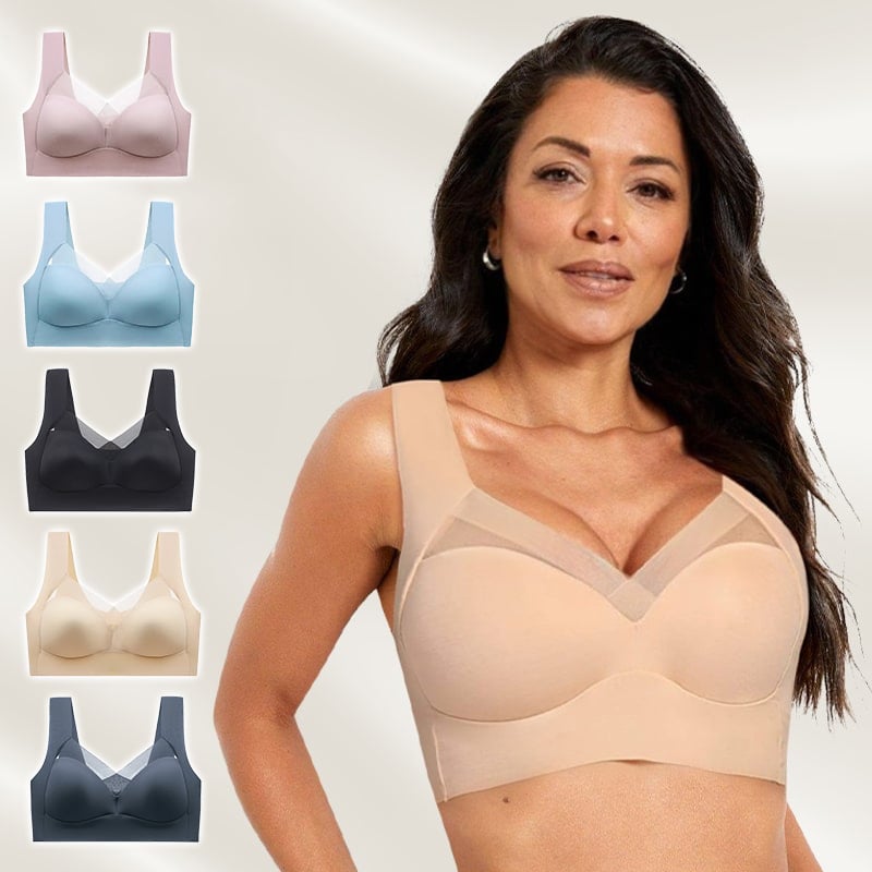 🔥Last Day Buy 1 Get 2 Free(Add 3 To The Cart)🔥-🔥Seamless Wireless Bras for Women Mesh Comfortable Padded Back Smoothing Bra