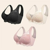 SENIORSBRA®E-FRONT CLOSURE BREATHABLE '5D' SHAPING PUSH UP BRA(BUY ONE GET TWO FREE) -Black