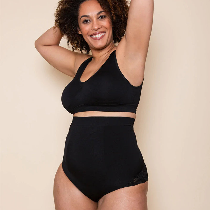 HIGH-WAISTED SHAPER LACE PANTY