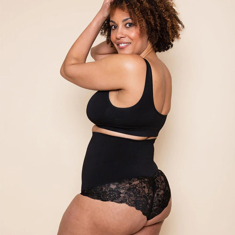 HIGH-WAISTED SHAPER LACE PANTY