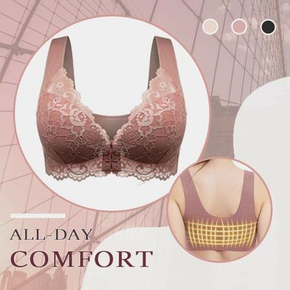 SENIORSBRA®E-FRONT CLOSURE BREATHABLE '5D' SHAPING PUSH UP BRA(BUY ONE GET TWO FREE)-BEIGE
