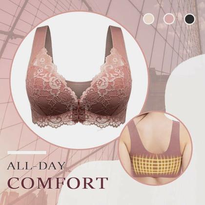SENIORSBRA®E-FRONT CLOSURE BREATHABLE &#39;5D&#39; SHAPING PUSH UP BRA(BUY ONE GET TWO FREE)-BEIGE