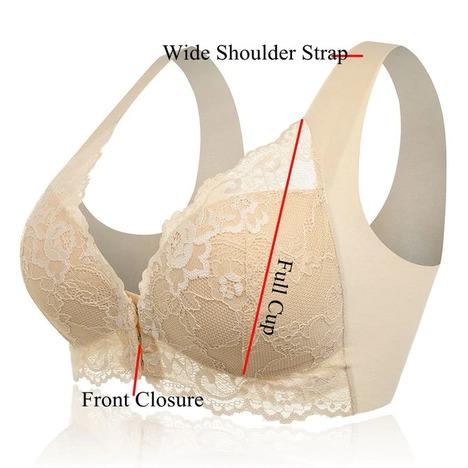 SENIORSBRA®E-FRONT CLOSURE BREATHABLE &#39;5D&#39; SHAPING PUSH UP BRA(BUY ONE GET TWO FREE)-BEIGE